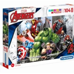 Clementoni Puzzles Enfants De 50 À 249 Pièces|2 Puzzles 104 Pcs, Marvel Avengers -