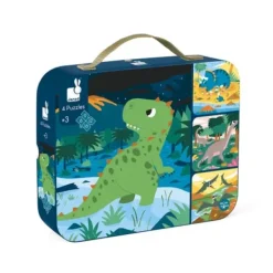 Janod Puzzle Bébé / Enfant|4 Puzzles Evolutifs Dinosaures