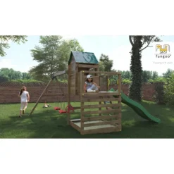Fungoo Aire De Jeux A Double Plateforme Avec Balancoire Double - Jarcas- Aires De Jeux