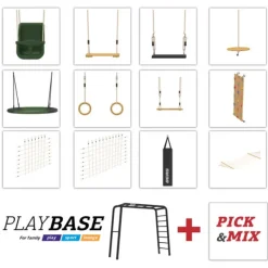 BERG Aire De Jeux Playbase Large Avec Siege Bebe Balancoire Et Trapeze- Aires De Jeux