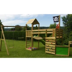 BnB Wood Aire De Jeux Viking Avec Tour Et Portique- Aires De Jeux