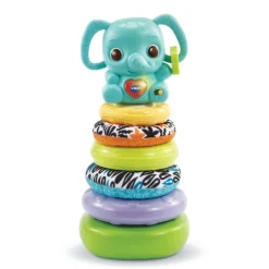 VTech Anneaux A Empiler - Nino, Elephanteau Empilo 3 En 1- Jouets À Emboîter, À Empiler