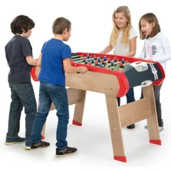 Smoby Baby-Foot|Baby Foot - Champions - Structure Et Pieds Bois - + 2 Balles Lieges Incluses