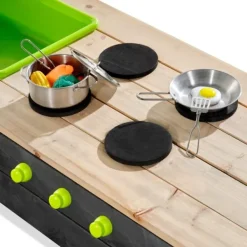 Exit Toys Bac A Sable En Bois Avec Cuisine Aksent 200 X 140- Bacs À Sable