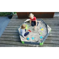 Exit Toys Bac A Sable En Bois Hexagonal Aksent 160 X 140 Cm- Bacs À Sable