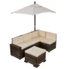 KidKraft Banquette Enfant En Bois Avec Parasol- Tables Et Chaises De Jardin