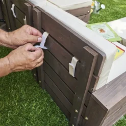 KidKraft Banquette Enfant En Bois Avec Parasol- Tables Et Chaises De Jardin