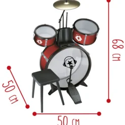 Music Star Batterie 3 Tambours- Instruments De Musique