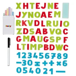 Smoby Bureau Modulo Space - 2 En 1 Pupitre En Bois A Tableau - Ardoise Double Face - Magnetique/Craie - 60 Accessoires- Tableaux, Ardoises