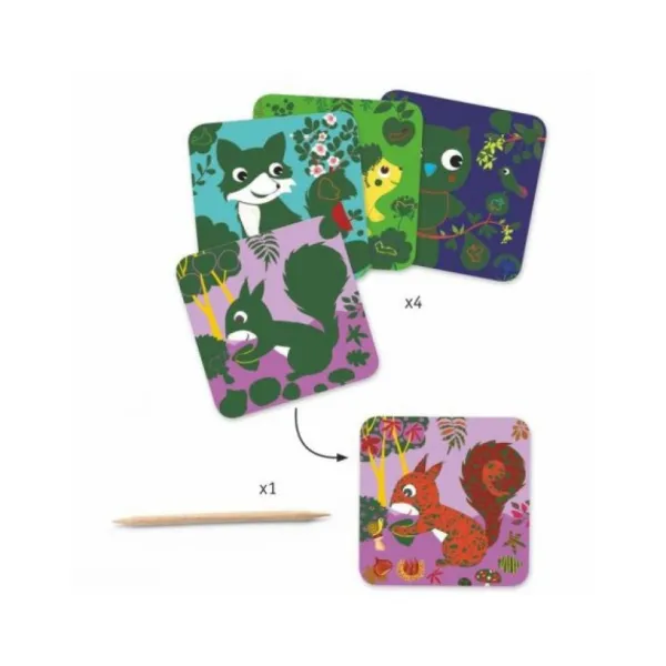 Djeco Cartes A Gratter Petites Betes- Découpage, Collage, Pliage