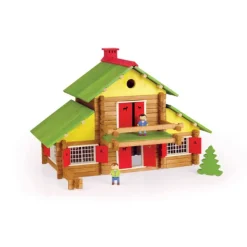 Jeujura Chalet Suisse 240 Pieces- Planchettes Et Construction En Bois
