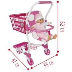 LOVE BEBE Poupons|Chariot De Course Avec Siege Bebe