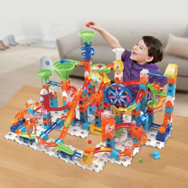 VTech Circuit A Billes Electronique Marble Rush - Rocket Set Electronic M100E- Constructions Magnétiques, Billes
