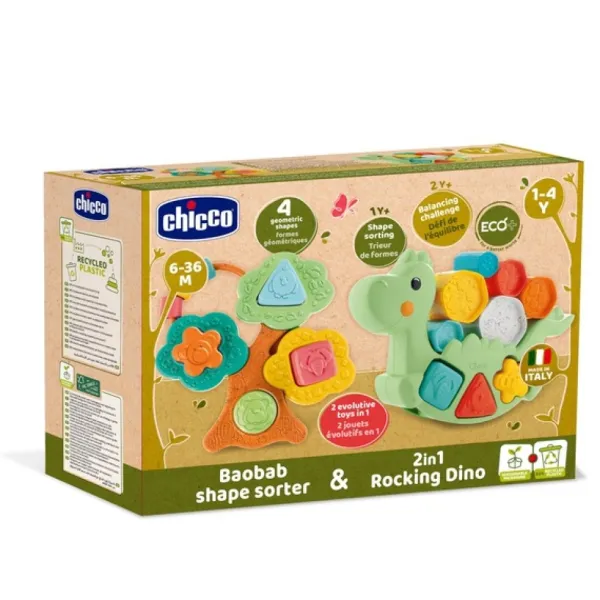Chicco Coffret Eveil Eco - Trieurs De Formes Et Jouets A Empiler- Jouets À Emboîter, À Empiler