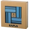 Kapla Coffret Couleur Bleu Avec Livre- Planchettes Et Construction En Bois