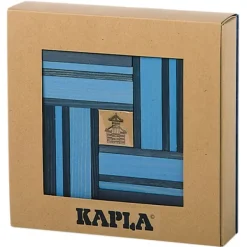 Kapla Coffret Couleur Bleu Avec Livre- Planchettes Et Construction En Bois