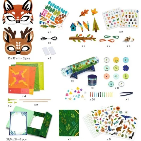 Djeco Coffret Multi-Activités Nature- Découpage, Collage, Pliage