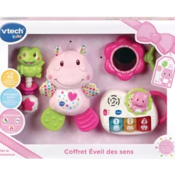 VTech Coffret Naissance - Eveil Des Sens Rose- Coffret Cadeaux, Naissance