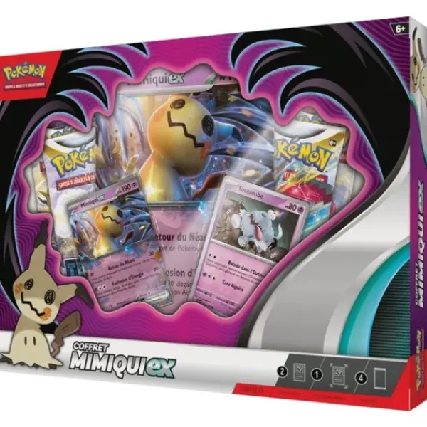 Asmodée Cartes À Collectionner|Coffret Pokemon 4 Boosters - Mimiqui Ex