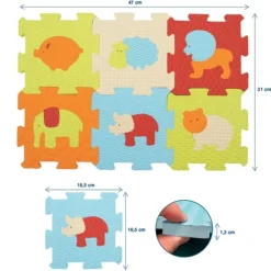 Ludi Dalles Mousse Animaux- Tapis D'éveil