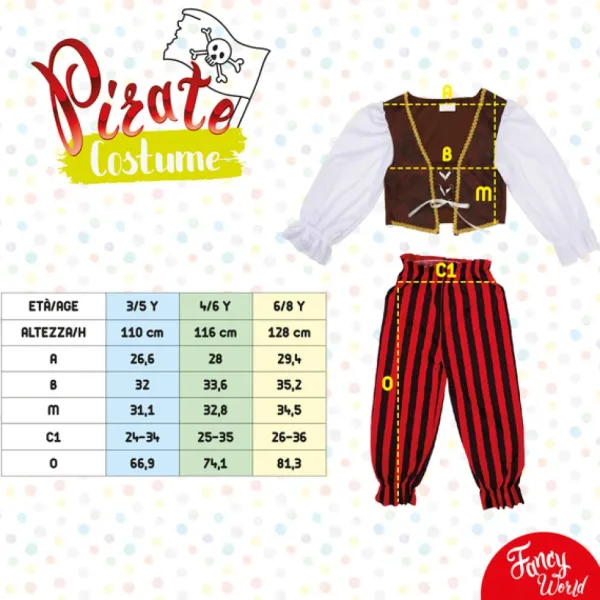 Fancy World Deguisement De Pirate 3/5 Ans- Déguisements