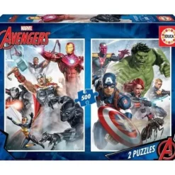 Educa Puzzle 500 À 1000 Pièces|Deux Puzzles Marvel Avengers