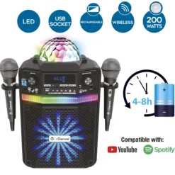 Music Star Enceinte Musicale Bluetooth Et Lumieres Groove Disco- Enceintes Bluetooth Et Casques Audio