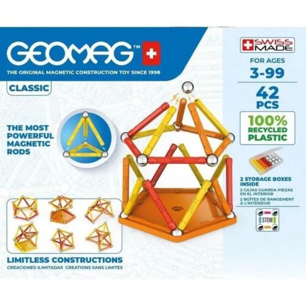 Geomag - Ecofriendly 42 Pieces Color- Constructions Magnétiques, Billes