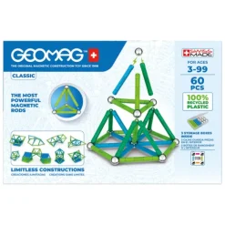 Geomag Ecofriendly 60 Pieces - Couleur- Constructions Magnétiques, Billes