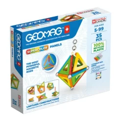Geomag Panels Supercolors - Ecofriendly 35 Pieces- Constructions Magnétiques, Billes