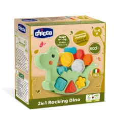 Chicco Jeu D'éveil - Lino Le Dino 3 En 1 - Ecologique- Jouets À Emboîter, À Empiler