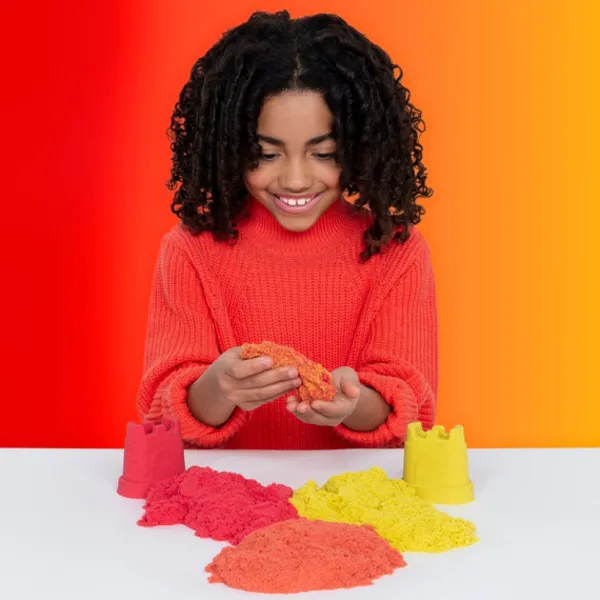 Spin Master Kinetic Sand - Coffret Arc-En-Ciel - Sable Magique A Modeler- Mosaïque, Sable Et Paillettes