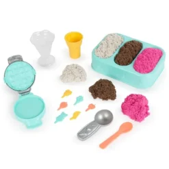 Spin Master Kinetic Sand - Coffret Delices Glaces - Sable Magique A Modeler- Mosaïque, Sable Et Paillettes