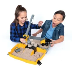 Spin Master Kinetic Sand - Mallette De Construction - Sable Magique A Modeler- Mosaïque, Sable Et Paillettes