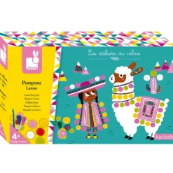 Janod Les Ateliers Du Calme-Pompons Lamas- Mosaïque, Sable Et Paillettes