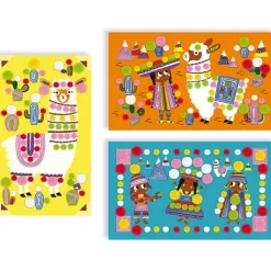 Janod Les Ateliers Du Calme-Pompons Lamas- Mosaïque, Sable Et Paillettes