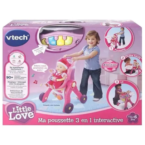 VTech Poussettes Poupons|Ma Poussette Interactive 3 En 1 - Little Love