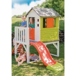 Smoby Maison Pilotis Aire De Jeux Et Toboggan- Cabanes Et Maisonnettes