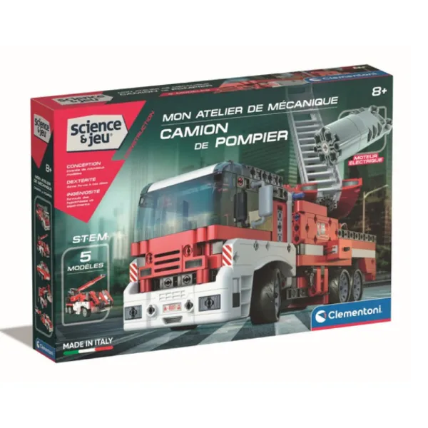 Clementoni Mon Atelier De Mecanique - Camion De Pompiers- Meccano, Engrenages