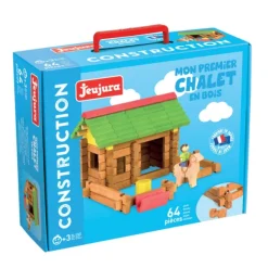 Jeujura Mon Premier Chalet Bois 64 Pieces- Planchettes Et Construction En Bois