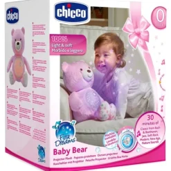Chicco Ourson Projecteur Baby Bear Rose- Veilleuses