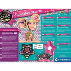Clementoni Palette De Maquillage Super Make-Up Star - Crazy Chic- Coiffure & Maquillage