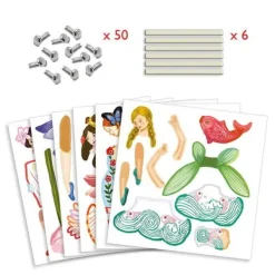 Djeco Pantins A Colorier Fees- Découpage, Collage, Pliage