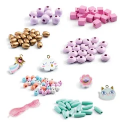 Djeco Perles En Bois Arc En Ciel- Perles