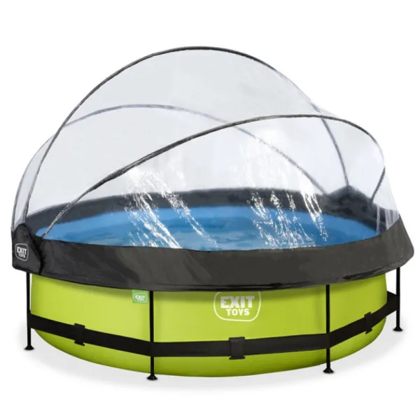 Exit Toys Piscine Lime 300 X 76 Avec Pompe Filtrante Et Dome- Bouées Jeux Gonflables Et Piscines