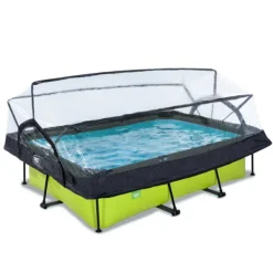 Exit Toys Piscine Lime 220 X 150 X 65 Avec Pompe Filtrante Et Dome- Bouées Jeux Gonflables Et Piscines