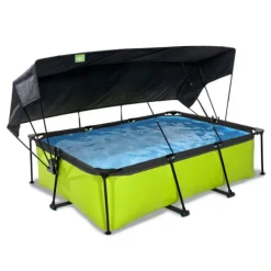 Exit Toys Piscine Lime 220 X 150 X 65 Avec Pompe Filtrante Et Voile D'Ombrage- Bouées Jeux Gonflables Et Piscines