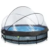 Exit Toys Piscine Stone 360 X 76 Avec Pompe Filtrante Et Dome- Bouées Jeux Gonflables Et Piscines