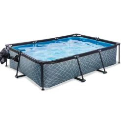 Exit Toys Piscine Stone 300 X 200 X 65 Avec Pompe Filtrante Et Dome- Bouées Jeux Gonflables Et Piscines