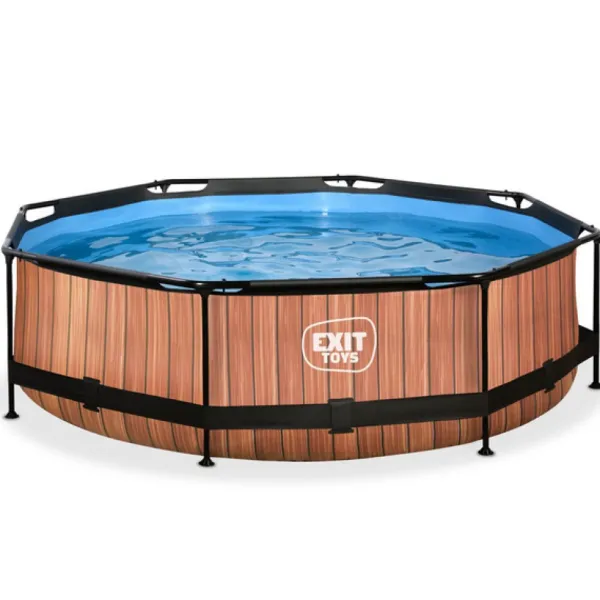 Exit Toys Piscine Wood 300 X 76 Avec Pompe Filtrante- Bouées Jeux Gonflables Et Piscines
